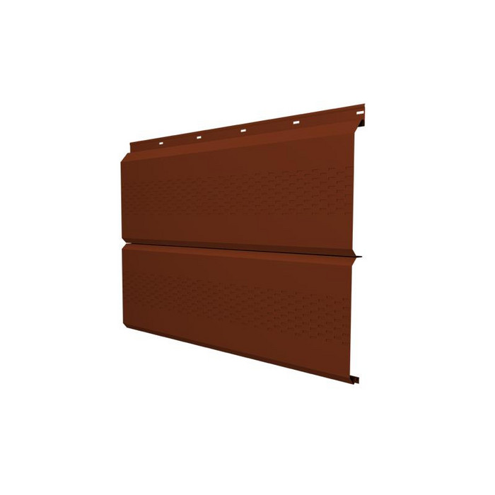 Софит ЭкоБрус с перфорацией 0,345 Grand Line 0,5 Satin с пленкой RAL3009 оксидно-красный